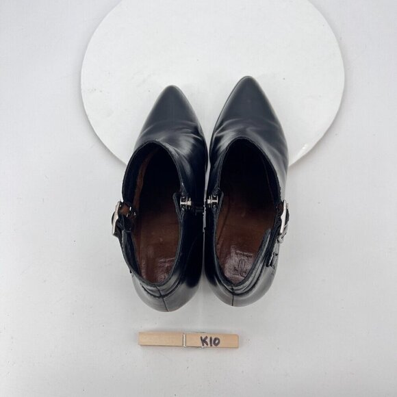 Frye Jennifer Belted Women Size 8M 3476780 BLK Black Leather Side Zip Heel Boot - Picture 10 of 14